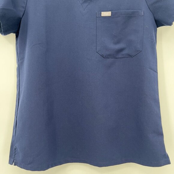 FIGS Technical Collection Catarina One-Pocket Scrub Top Women’s Size S Navy Blue - Picture 3 of 8
